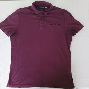 Banana Republic Men’s L Luxury Touch Polo Shirt Standard Fit Maroon Performance